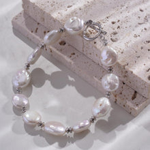 Load image into Gallery viewer, Natural Freshwater Pearl Bracelet  -  Fixed Length 925 Sterling Silver with OT Clasp | Hypoallergenic Women&#39;s Gift for Wedding/Birthday