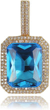 Laden Sie das Bild in den Galerie-Viewer, YOSZO Hip Hop 6 Colors Solitaire Pendant Cubic Zirconia Halo Pendant Necklace with Solid Back…