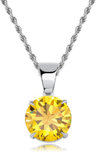 Cargar imagen en el visor de la galería, YOSZO 15MM 4 Colors Solitaire Colorful Cubic Zirconia Pendant Necklace for Women Elegant Jewelry with Stainless Steel Rope Chain