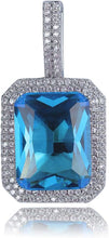 Laden Sie das Bild in den Galerie-Viewer, YOSZO Hip Hop 6 Colors Solitaire Pendant Cubic Zirconia Halo Pendant Necklace with Solid Back…