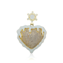 Load image into Gallery viewer, Iced Out Snow Frozen Heart Pendant Necklace for Men &amp; Women, 14K Gold Plated Micro Pave CZ Stone Jewelry, Hip Hop Pendant