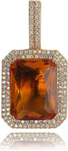 Laden Sie das Bild in den Galerie-Viewer, YOSZO Hip Hop 6 Colors Solitaire Pendant Cubic Zirconia Halo Pendant Necklace with Solid Back…