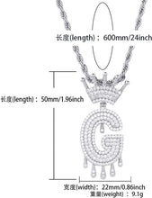 Cargar imagen en el visor de la galería, YOSZO Initial Necklaces for Women 18K Plated Gold Initial Necklace for Men Silver Iced Out Diamond Name Letter Necklace