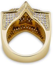 Charger l&#39;image dans la galerie, YOSZO 14K Gold Star Ring Iced Out CZ Simulated Diamond 3D Star Punky Rappers 5 Star Ring for Men Engagement Hip Hop Jewelry