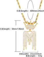 Charger l&#39;image dans la galerie, YOSZO Initial Necklaces for Women 18K Plated Gold Initial Necklace for Men Silver Iced Out Diamond Name Letter Necklace