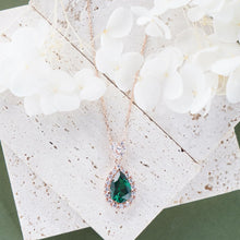 Load image into Gallery viewer, Birthstone Pendant Necklace for Women, Rose Gold Plated 925 Silver Adjustable Chain,  Gemstone &amp; Zircon Halo Pendant, Elegant Retro Jewelry Gift for Her