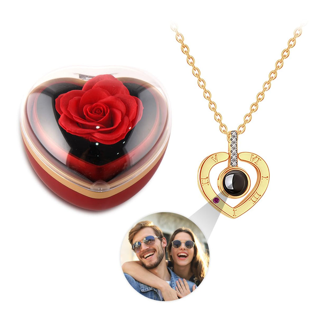 100 Languages I Love You Necklace for Women, Personalized Name Projection Pendant Jewelry, Customizable Romantic Gift for Mom Wife Girlfriend on Valentine's Day, Anniversary, Birthday