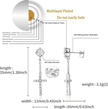 Charger l&#39;image dans la galerie, YOSZO Cross Hoop Dangle Earrings 14K Gold 5A+ Cubic Zirconia Cartilage Hypoallergenic Sterling Silver Cross Dangle Drop Earrings For Men Women