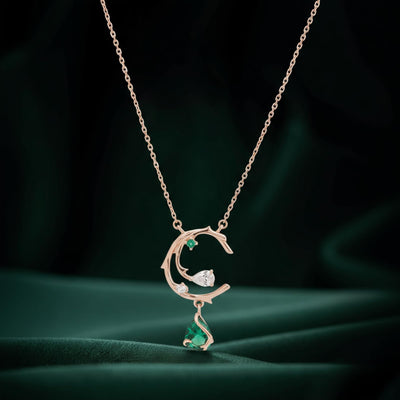 Infinity Teardrop Pendant Necklace for Women, 14K Rose Gold Plated 925 Sterling Silver Adjustable Length, Vintage Inspired Birthstone Jewelry Gift for Her