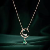 Infinity Teardrop Pendant Necklace for Women, 14K Rose Gold Plated 925 Sterling Silver Adjustable Length, Vintage Inspired Birthstone Jewelry Gift for Her