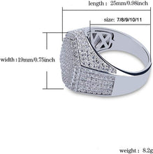 Charger l&#39;image dans la galerie, YOSZO Mens Iced Out CZ Hexagon Bling Pinky Ring 18k gold Plated Hip Hop Ring for Men