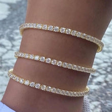 Cargar imagen en el visor de la galería, YOSZO Tennis Ankle Bracelet Gold Anklet with Extension 14K Gold Plated Iced out Diamond 3-6mm Fashion Foot Jewelrt Gift for Women