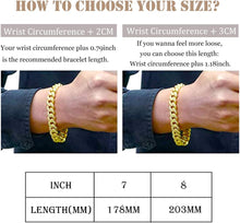 Load image into Gallery viewer, YOSZO 10mm 6 Times 14K Gold Plated Iced out Paperclip Link Bracelet for Men and Women Invisible Clasp Novelty Jewelry Collection