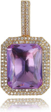Laden Sie das Bild in den Galerie-Viewer, YOSZO Hip Hop 6 Colors Solitaire Pendant Cubic Zirconia Halo Pendant Necklace with Solid Back…