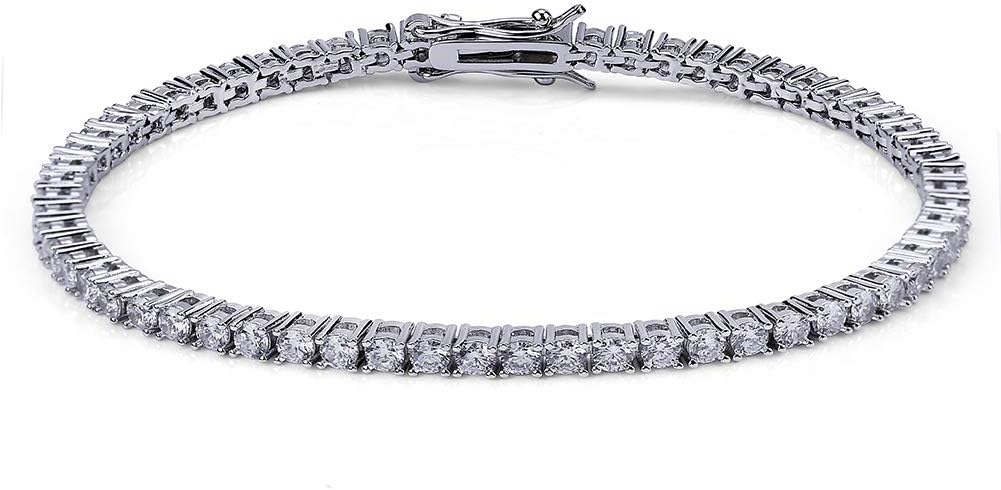 YOSZO 1 Row AAA Gold Silver All Iced Out Tennis Bling Lab Simulated Diamond Bracelet