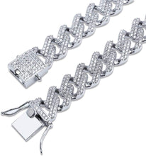 Charger l&#39;image dans la galerie, YOSZO Hip Hop 14mm Miami Cuban Link Chains Fully Iced Out Bling CZ Rapper Bracelet for Men