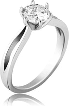 Carica l&#39;immagine nel visualizzatore di Gallery, YOSZO 925 Sterling Silver 1ct Center 6.5mm Round Cut D Color Created Moissanite Engagement Ring Solitare with Accents for Women