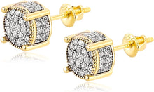 Cargar imagen en el visor de la galería, YOSZO Screw Back Earrings 14K Gold Plated 5A+ Cubic Zirconia Cluster Round Diamond Screw On Stud Earrings For Men Women Aretes De Hombre