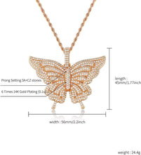 Carregar imagem no visualizador da galeria, YOSZO Fully Iced Out Pendant 14K Gold Plated Micropave Simulated Diamond CZ Necklace for Women