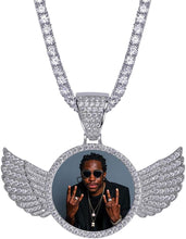 Carregar imagem no visualizador da galeria, YOSZO Picture Necklace Personalized Photo Pendant for Men Women Iced Out Angel Wings Heart Custom Necklace with Tennis Chain