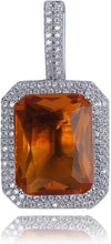 Laden Sie das Bild in den Galerie-Viewer, YOSZO Hip Hop 6 Colors Solitaire Pendant Cubic Zirconia Halo Pendant Necklace with Solid Back…