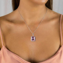 Laden Sie das Bild in den Galerie-Viewer, YOSZO Hip Hop 6 Colors Solitaire Pendant Cubic Zirconia Halo Pendant Necklace with Solid Back…