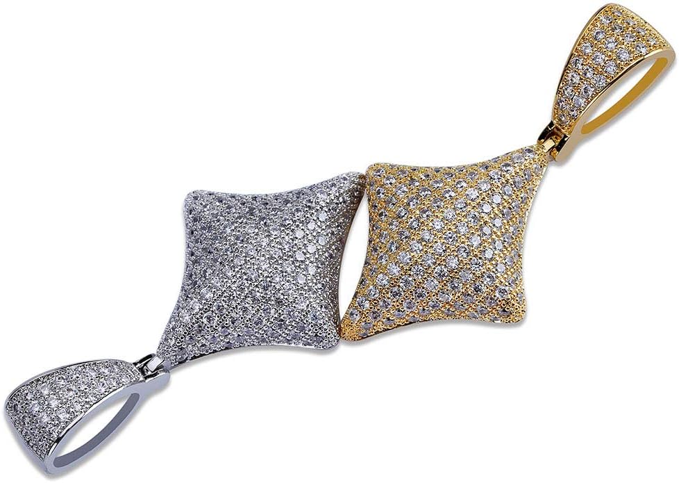 YOSZO Iced Out Club Diamond Heart Spade Playing Cards Simulated Lab diamonds Pendant Necklace