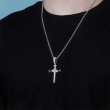 Charger l&#39;image dans la galerie, YOSZO Hip Hop Iced Out CZ Nail Cross Necklace 18K Gold Plated Simulated Diamond Pendant for Men