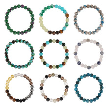 Load image into Gallery viewer, 9PCS Healing Crystal Bracelet Set for Women &amp; Men, 8mm Natural Stone Beaded Bracelets for Anxiety Relief, Good Luck &amp; Protection, Unisex Yoga Meditation Spiritual Jewelry Gift