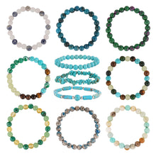 Load image into Gallery viewer, 9PCS Healing Crystal Bracelet Set for Women &amp; Men, 8mm Natural Stone Beaded Bracelets for Anxiety Relief, Good Luck &amp; Protection, Unisex Yoga Meditation Spiritual Jewelry Gift