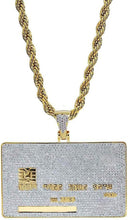 Charger l&#39;image dans la galerie, YOSZO Pendant Necklace Men Rope Gold Chain for Women Iced out 18K Gold Plated Cubic Zirconia V Card Pendant Chain Custom Name Necklace 24 Stainless Steel