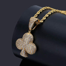 Laden Sie das Bild in den Galerie-Viewer, YOSZO Iced Out Club Diamond Heart Spade Playing Cards Simulated Lab diamonds Pendant Necklace