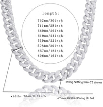 Load image into Gallery viewer, YOSZO Hip Hop 14K Gold Filled Miami Cuban Link Chains Necklace 6 Times Gold Plated Iced Out Paved Bling Round CZ for Men