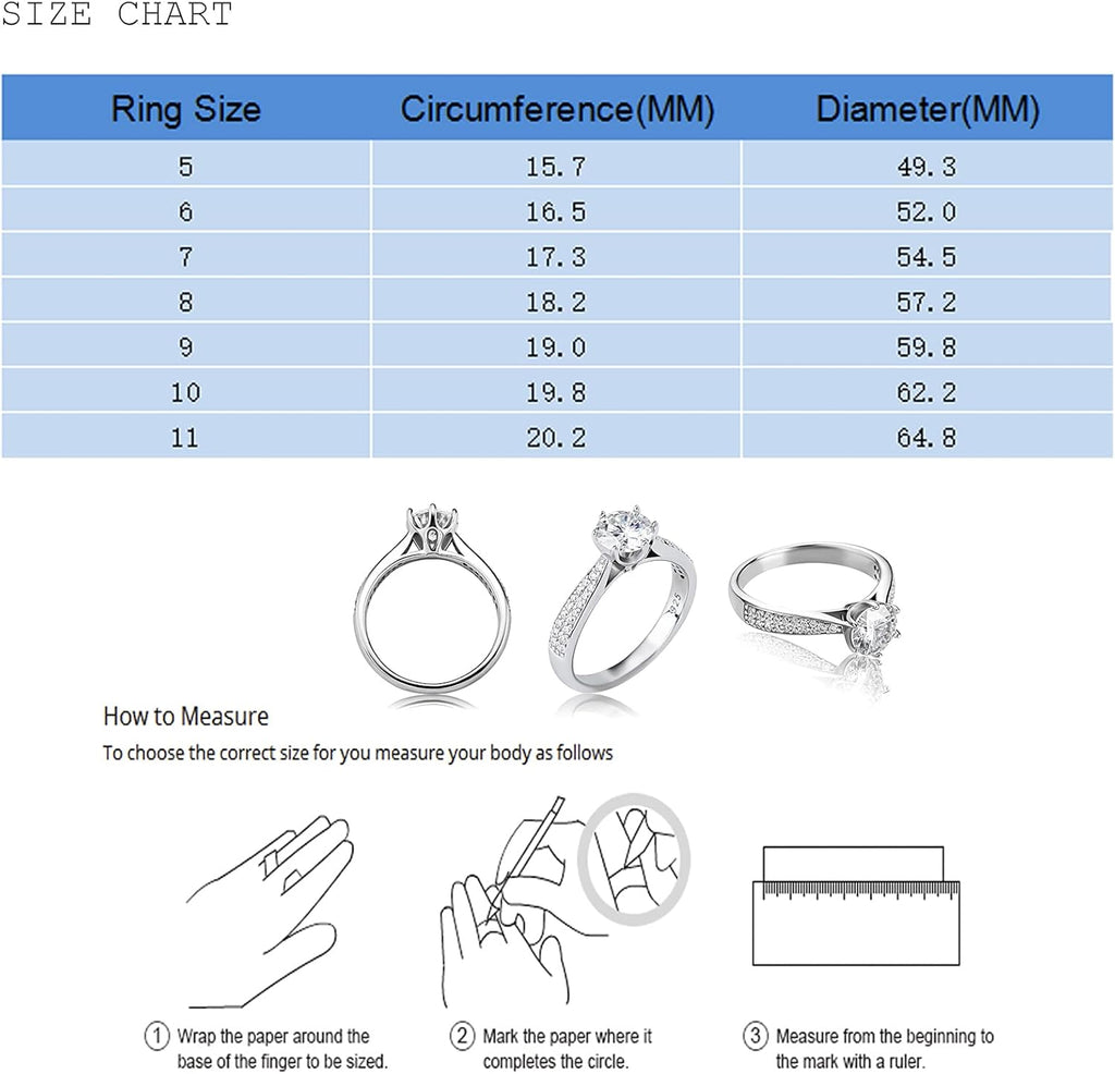 YOSZO 1.0 Ct Moissanite Engagement Ring 925 Sterling Silver Gemstone Decorate VVS1 Clarity Round Cut Wedding Anniversary Band Ring For Women With GRA Certificate Include Gift Box