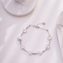 Load image into Gallery viewer, Baroque Natural Pearl Silver Bracelet with Irregular Pearl, Classic Lightweight Design for Women Everyday Wear