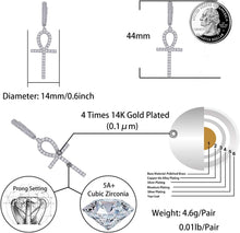 Laden Sie das Bild in den Galerie-Viewer, YOSZO Cross Hoop Dangle Earrings 925 Sterling Silver 5A+ Cubic Zirconia 14K Gold Hypoallergenic Cross Hoop Cuff Huggie Drop Earrings For Men Women