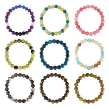 Load image into Gallery viewer, 9PCS Healing Crystal Bracelet Set for Women &amp; Men, 8mm Natural Stone Beaded Bracelets for Anxiety Relief, Good Luck &amp; Protection, Unisex Yoga Meditation Spiritual Jewelry Gift