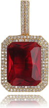 Laden Sie das Bild in den Galerie-Viewer, YOSZO Hip Hop 6 Colors Solitaire Pendant Cubic Zirconia Halo Pendant Necklace with Solid Back…