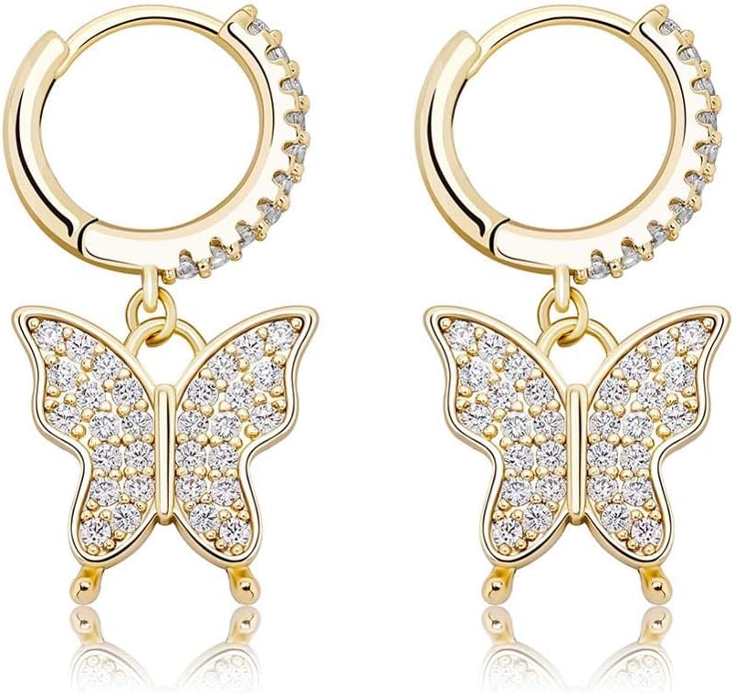 YOSZO 9Mm Earring Gold Silver Color Full Cubic Women Fashion Hip Hop Jewelry for Gift