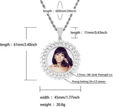 Load image into Gallery viewer, YOSZO Picture Necklace Personalized for Men 18K Gold Plated Angel Wings Heart Text Engrave Custom Photo Pendant for Women