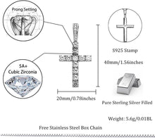 Load image into Gallery viewer, YOSZO Cross Necklace for Women Sterling Silver Necklace Gold Cross Necklace Iced out Cubic Zirconia Cross Chain for Men Cross Pendant with 20” Stainless Box Chain