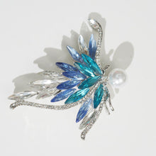 Load image into Gallery viewer, Bionic Wing Brooch, Asymmetrical Design, Gradient Gemstones &amp; Pearl Center - Romantic for Young Ladies