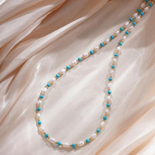 Load image into Gallery viewer, 【Necklace】Turquoise Stone Natural Freshwater Pearl Copper Necklace,Delicate Jewelry for Women