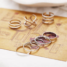 Load image into Gallery viewer, New Joint Ring Female Creative Retro Simple Multi-layer Open Twist Ring Set 8-piece Set