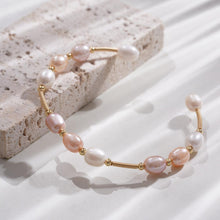 Load image into Gallery viewer, 【Bracelet】Open-Ended Design Copper Bracelet with Three Colors Natural Pearl, Low-Profile Delicate Bracelet for Women