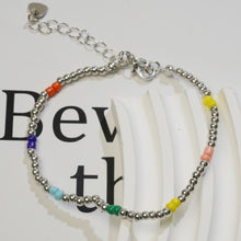 Laden Sie das Bild in den Galerie-Viewer, Gelang Manik, Manik Resin Berwarna-warni, Rantai Bersalut Perak, Riang dan Serba guna, Sesuai untuk Dipakai Harian, Sesuai untuk Belia Bangles Bracelets