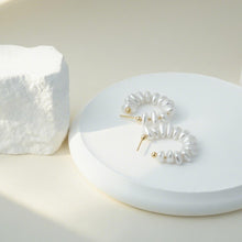 Load image into Gallery viewer, 【Hoop Earrings】Pearl-White Alloy Plated Gold Earrings, Delicate &amp; Chic Daily for Fashion Ladies.