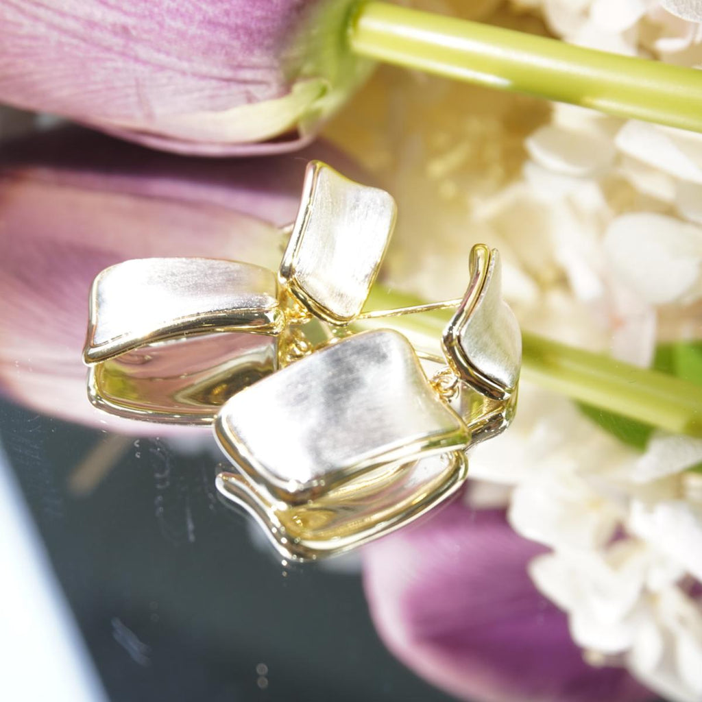 Subang Jatuh, Berbentuk Segi Empat, Logam Nada Perak, Bergaya dan Unik, Untuk Wanita Fesyen, Bergaya Emas Earrings