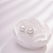 Load image into Gallery viewer, 【Stud Earring】Sun-Shape Natural Pearl Stud Earring, Silver Base Zircon Shining Fashion Jewelry for Women, Perfect Birthday Gift