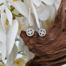 Load image into Gallery viewer, 【Stud Earrings】Copper Gold/Silver-Tone Zirconia Geometric Openwork Vintage Elegant Stud Earrings for Women